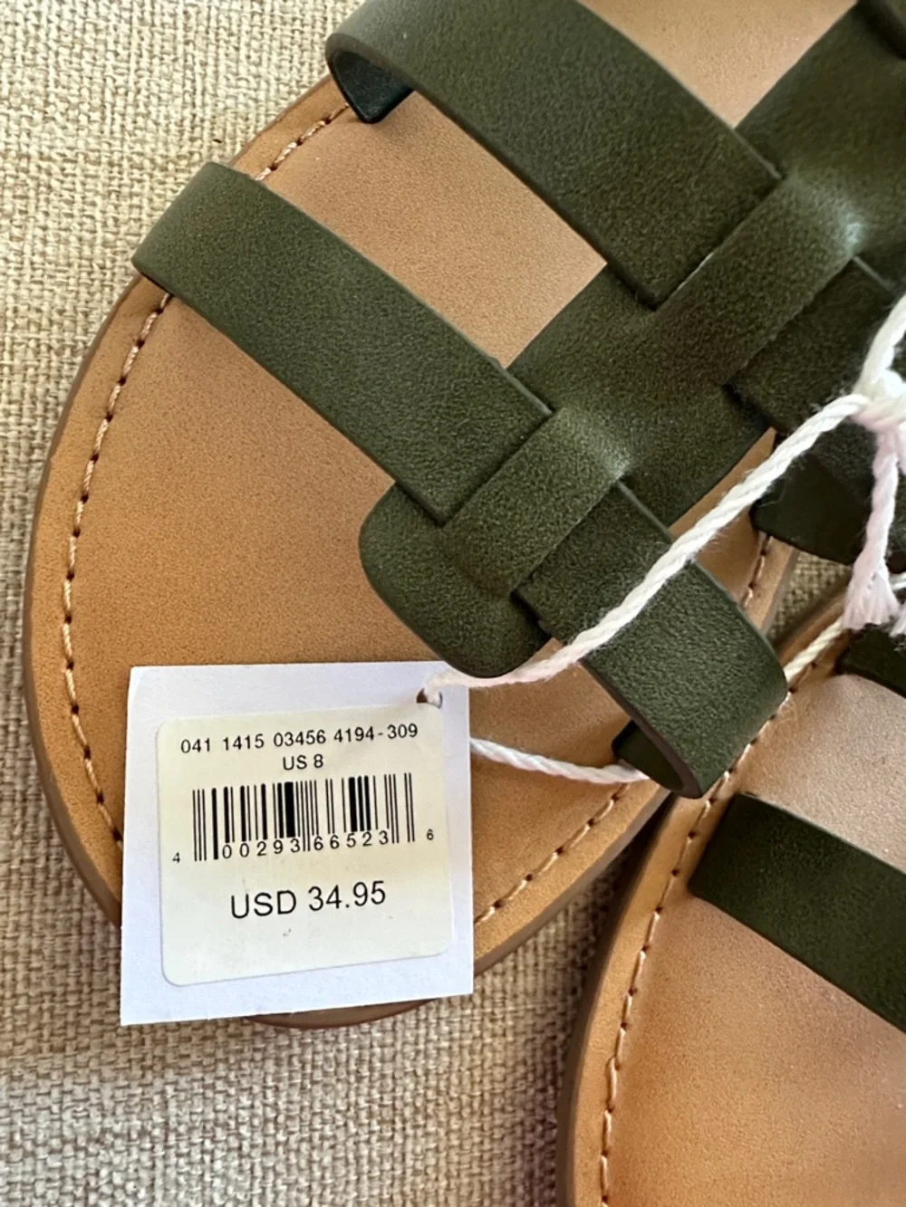 American Eagle Outfitters Olive Strappy Gladiator Sandals - Picture 7 of 7